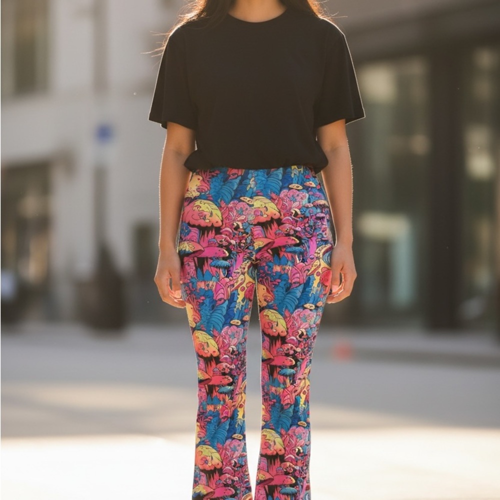 Mushrooms Vibrant Multicolor Women's Pants